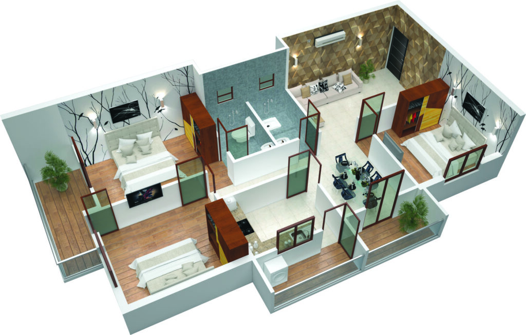 3 bhk 1376 b